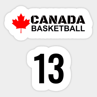 Canada Basketball Number 13 Design Gift Idea Sticker